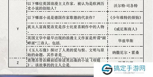 光与夜之恋长思今寄答案大全 长思今寄书海文渊活动答案